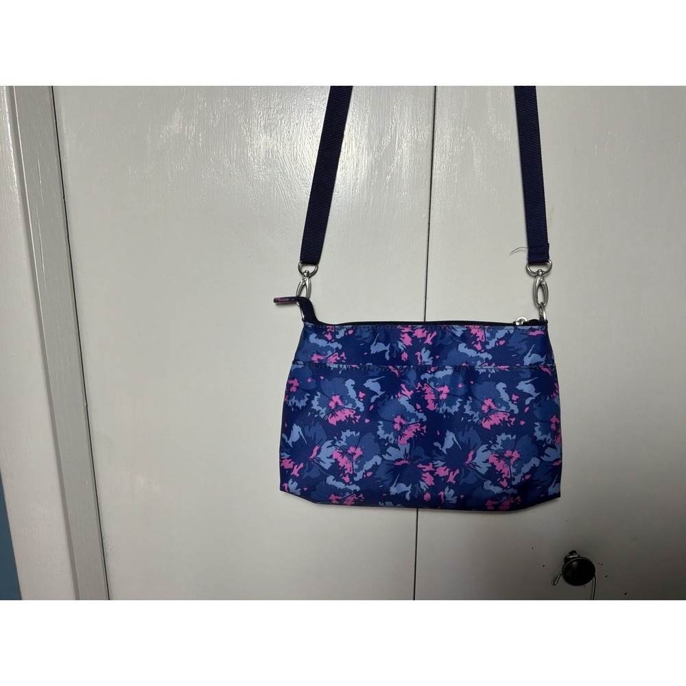 Baggallini Everyday Bag Crossbody Bag Lots Of Pockets In And Out Navy Pink Print